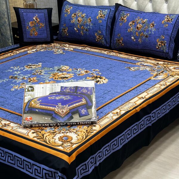3D Panel Bed Sheet Set with Cushion & Pillow – Premium Crystal Cotton | OneBucket