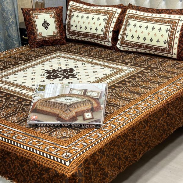 3D Panel Bed Sheet Set with Cushion & Pillow – Premium Crystal Cotton | OneBucket
