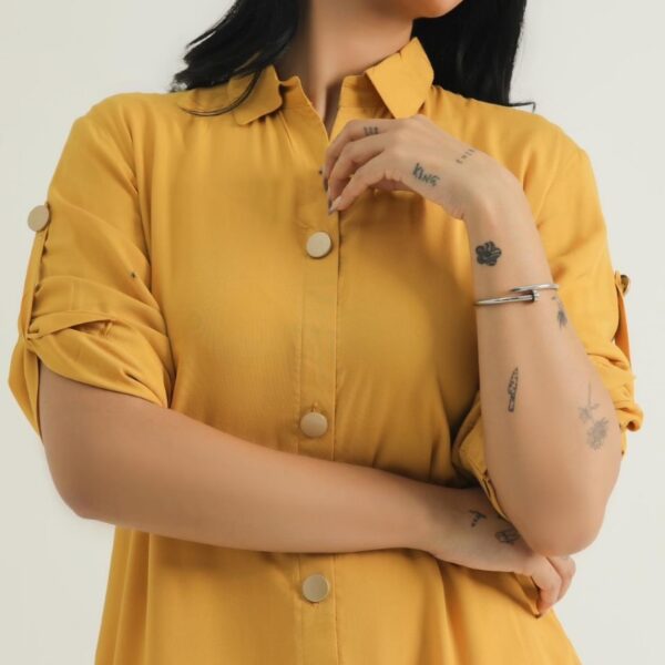 Classic Co-ord Set linen Yellow   (linen fabric)