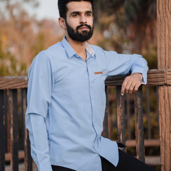 Elegant Men’s Formal Shirts – Perfect for Office & Occasions  Blue Plain colour